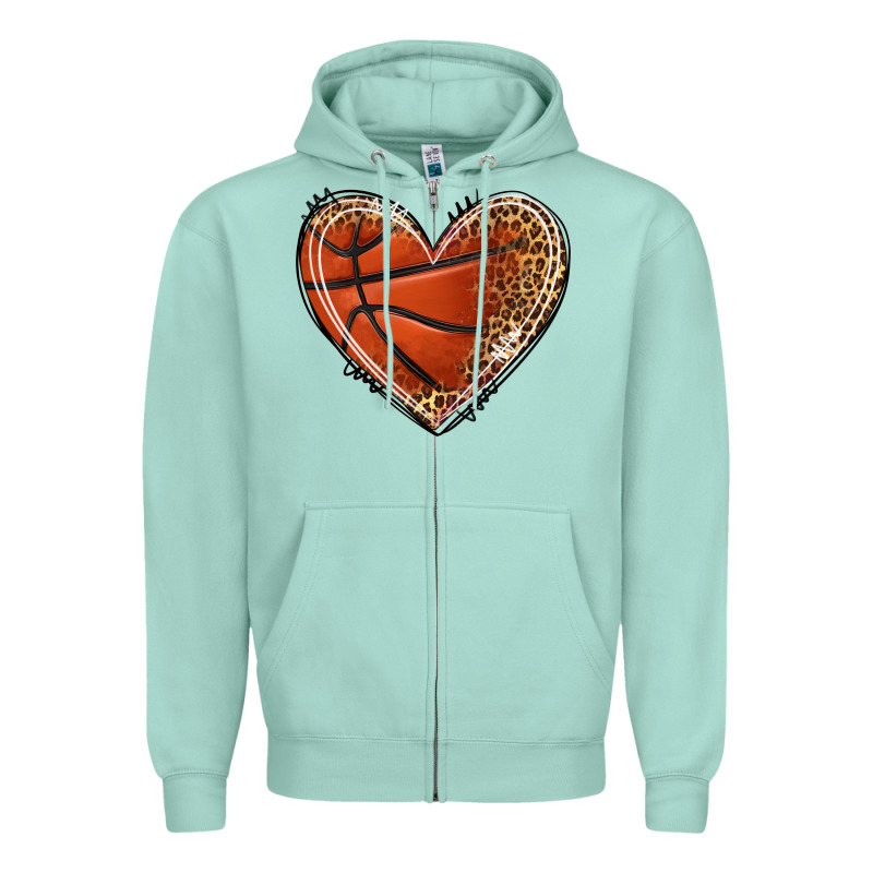 Basketball Heart Zipper Hoodie by texasbilliewilder | Teevron