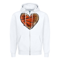 White basketball heart Zipper Hoodie - texasbilliewilder