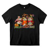 Black Hallothanksmas Gnome Coffee Cups Heavy Core Tee - CowhideDigitalArt