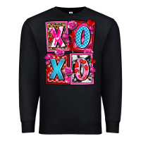 Black xoxo with roses and candies olivia Premium Sweatshirt - OliviaCreatesArt