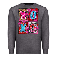 Charcoal Heather xoxo with roses and candies olivia Premium Sweatshirt - OliviaCreatesArt