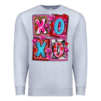 Heather Grey xoxo with roses and candies olivia Premium Sweatshirt - OliviaCreatesArt