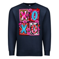 Navy xoxo with roses and candies olivia Premium Sweatshirt - OliviaCreatesArt