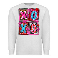 Oatmeal Heather xoxo with roses and candies olivia Premium Sweatshirt - OliviaCreatesArt