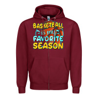 Burgundy basketball is my favorite season Zipper Hoodie - texasbilliewilder
