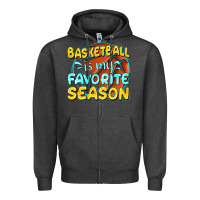 Charcoal Heather basketball is my favorite season Zipper Hoodie - texasbilliewilder