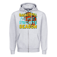 Heather Grey basketball is my favorite season Zipper Hoodie - texasbilliewilder