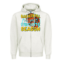 Oatmeal Heather basketball is my favorite season Zipper Hoodie - texasbilliewilder