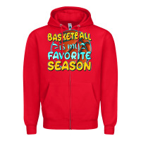 Red basketball is my favorite season Zipper Hoodie - texasbilliewilder