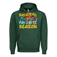 Sports Green basketball is my favorite season Zipper Hoodie - texasbilliewilder
