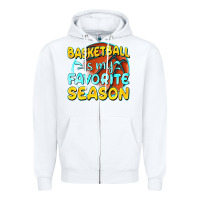 White basketball is my favorite season Zipper Hoodie - texasbilliewilder