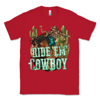 Red ride em cowboy Classic Tee - texasbilliewilder