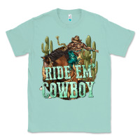 Seafoam ride em cowboy Classic Tee - texasbilliewilder