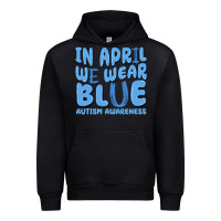 Black in april we wear blue autism awareness Urban Hoodie - MaliasSmallBusiness