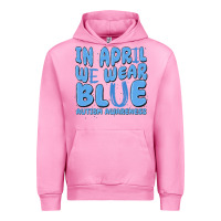 Fuchsia Pink in april we wear blue autism awareness Urban Hoodie - MaliasSmallBusiness