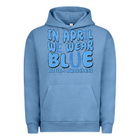 Pigment Pebble Blue in april we wear blue autism awareness Urban Hoodie - MaliasSmallBusiness