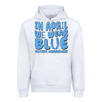 White in april we wear blue autism awareness Urban Hoodie - MaliasSmallBusiness