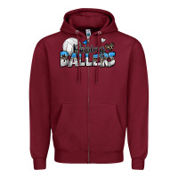 Burgundy raising ballers volleyball Zipper Hoodie - Zillion Design Studio