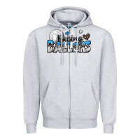 Heather Grey raising ballers volleyball Zipper Hoodie - Zillion Design Studio