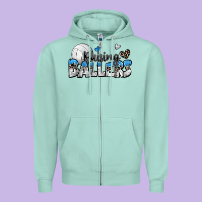 Raising Ballers Volleyball Zipper Hoodie Designed By Zillion Design Studio
