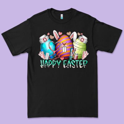 Happy Easter Day Eggs Nurse Premium Tee Designed By Racoondesign