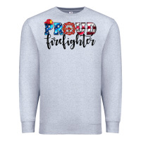 Heather Grey proud firefighter Premium Sweatshirt - HRA Design Shop