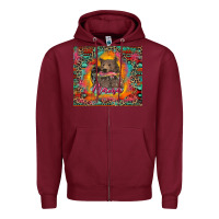 Burgundy mama bear leopard and aztec Zipper Hoodie - RanaPortraitStore