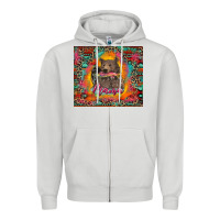 Dove Grey mama bear leopard and aztec Zipper Hoodie - RanaPortraitStore
