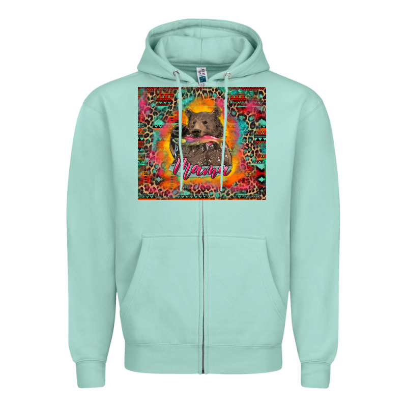 Mama Bear Leopard And Aztec Zipper Hoodie by RanaPortraitStore | Teevron