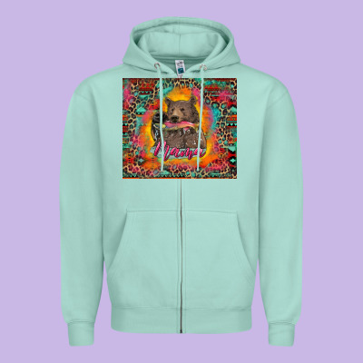 Zipper Hoodie mama bear leopard and aztec