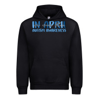 Black in april we wear blue autism awareness Urban Hoodie - MaliasSmallBusiness