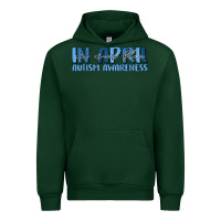 Forest Green in april we wear blue autism awareness Urban Hoodie - MaliasSmallBusiness