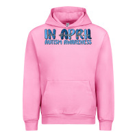 Fuchsia Pink in april we wear blue autism awareness Urban Hoodie - MaliasSmallBusiness