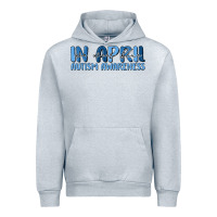 Heather Grey in april we wear blue autism awareness Urban Hoodie - MaliasSmallBusiness