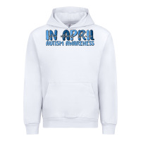 White in april we wear blue autism awareness Urban Hoodie - MaliasSmallBusiness