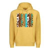 Antique Gold turquoise sunflowers cowhide leopard glitter background Premium Hoodie - RanaPortraitStore