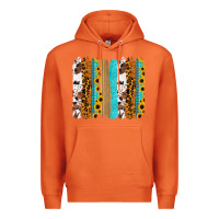 Carrot turquoise sunflowers cowhide leopard glitter background Premium Hoodie - RanaPortraitStore