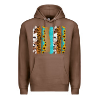 Chestnut turquoise sunflowers cowhide leopard glitter background Premium Hoodie - RanaPortraitStore