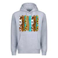 Heather Grey turquoise sunflowers cowhide leopard glitter background Premium Hoodie - RanaPortraitStore