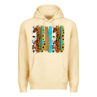 Pina Colada turquoise sunflowers cowhide leopard glitter background Premium Hoodie - RanaPortraitStore