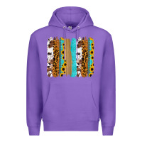 Purple turquoise sunflowers cowhide leopard glitter background Premium Hoodie - RanaPortraitStore