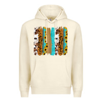 Sandshell turquoise sunflowers cowhide leopard glitter background Premium Hoodie - RanaPortraitStore