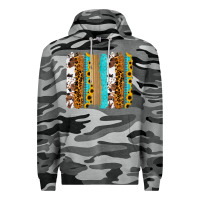 Slate Camo turquoise sunflowers cowhide leopard glitter background Premium Hoodie - RanaPortraitStore