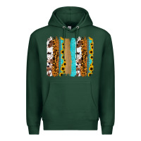 Sports Green turquoise sunflowers cowhide leopard glitter background Premium Hoodie - RanaPortraitStore