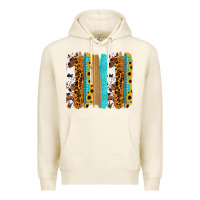 Tofu turquoise sunflowers cowhide leopard glitter background Premium Hoodie - RanaPortraitStore
