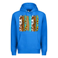 True Royal turquoise sunflowers cowhide leopard glitter background Premium Hoodie - RanaPortraitStore