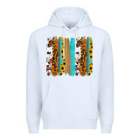 White turquoise sunflowers cowhide leopard glitter background Premium Hoodie - RanaPortraitStore