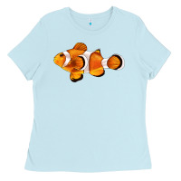 Baby Blue clown fish side Ladies Tee - BarkalooDesign