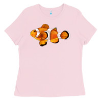 Bubblegum Pink clown fish side Ladies Tee - BarkalooDesign