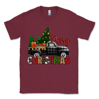 Burgundy merry christmas with black truck Classic Tee - Zillion Design Studio
